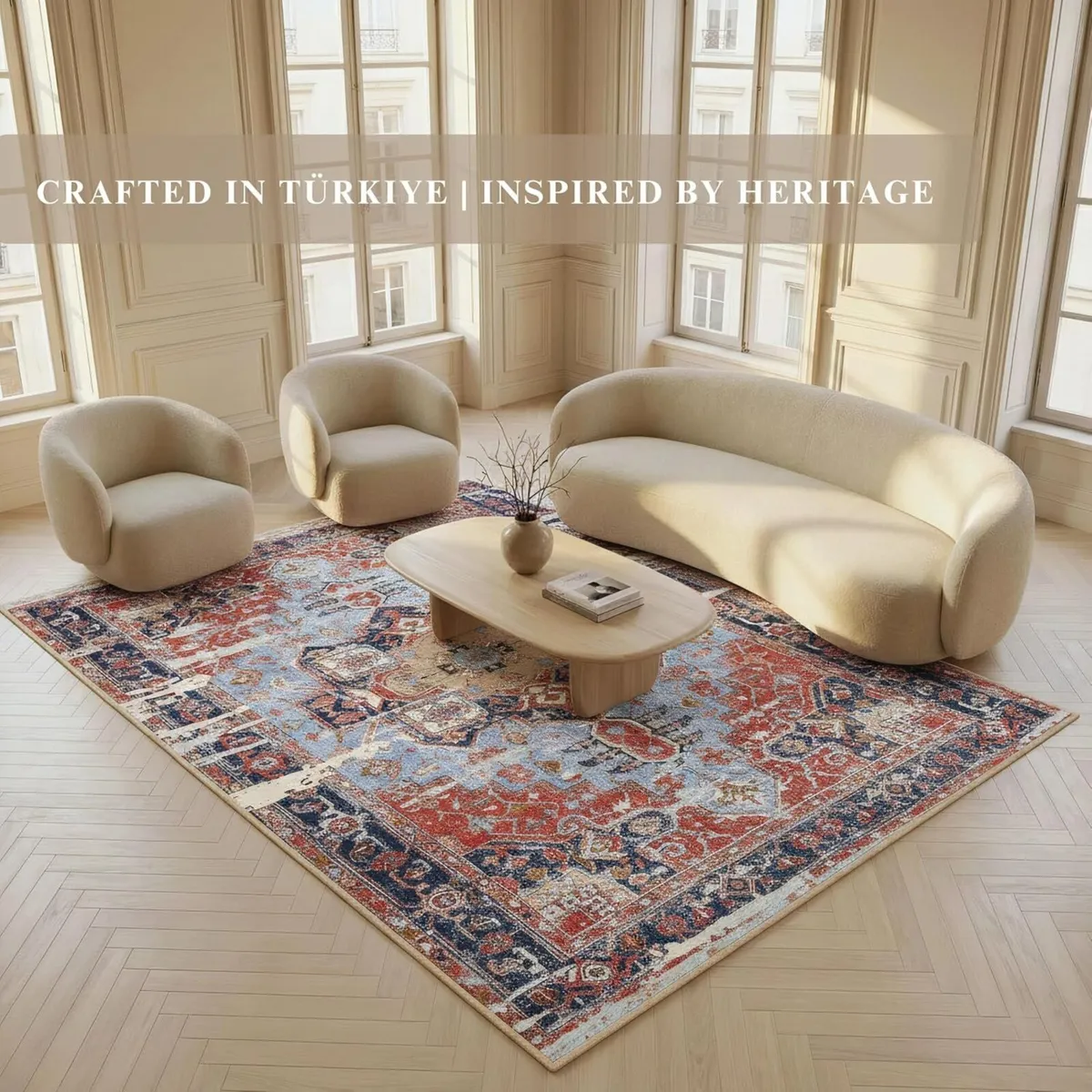 Machine Washable Rug 120x170cm Non-Slip Backing - Image 2