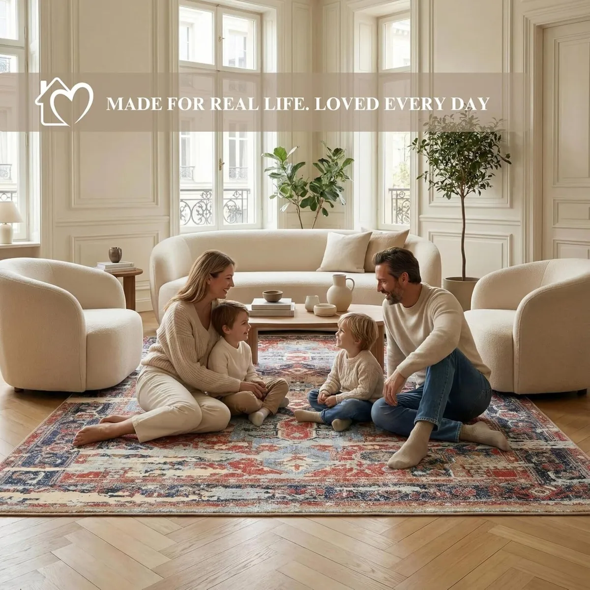 Machine Washable Rug 120x170cm Non-Slip Backing - Image 3