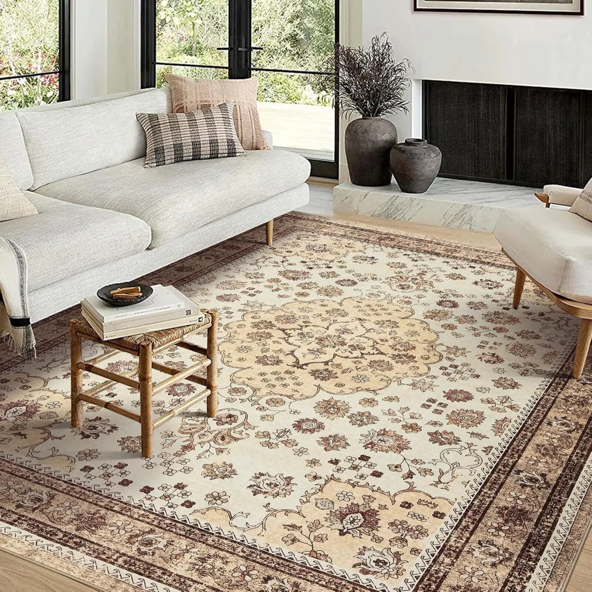 Washable Area Rug Vintage Foldable Thin 200 x - Image 1