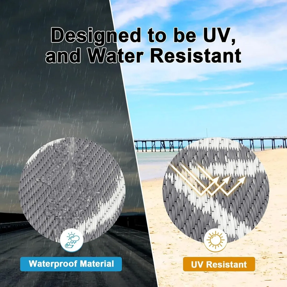 Outdoor Rug 270 x 360 cm Large Reversible Garden - Image 4