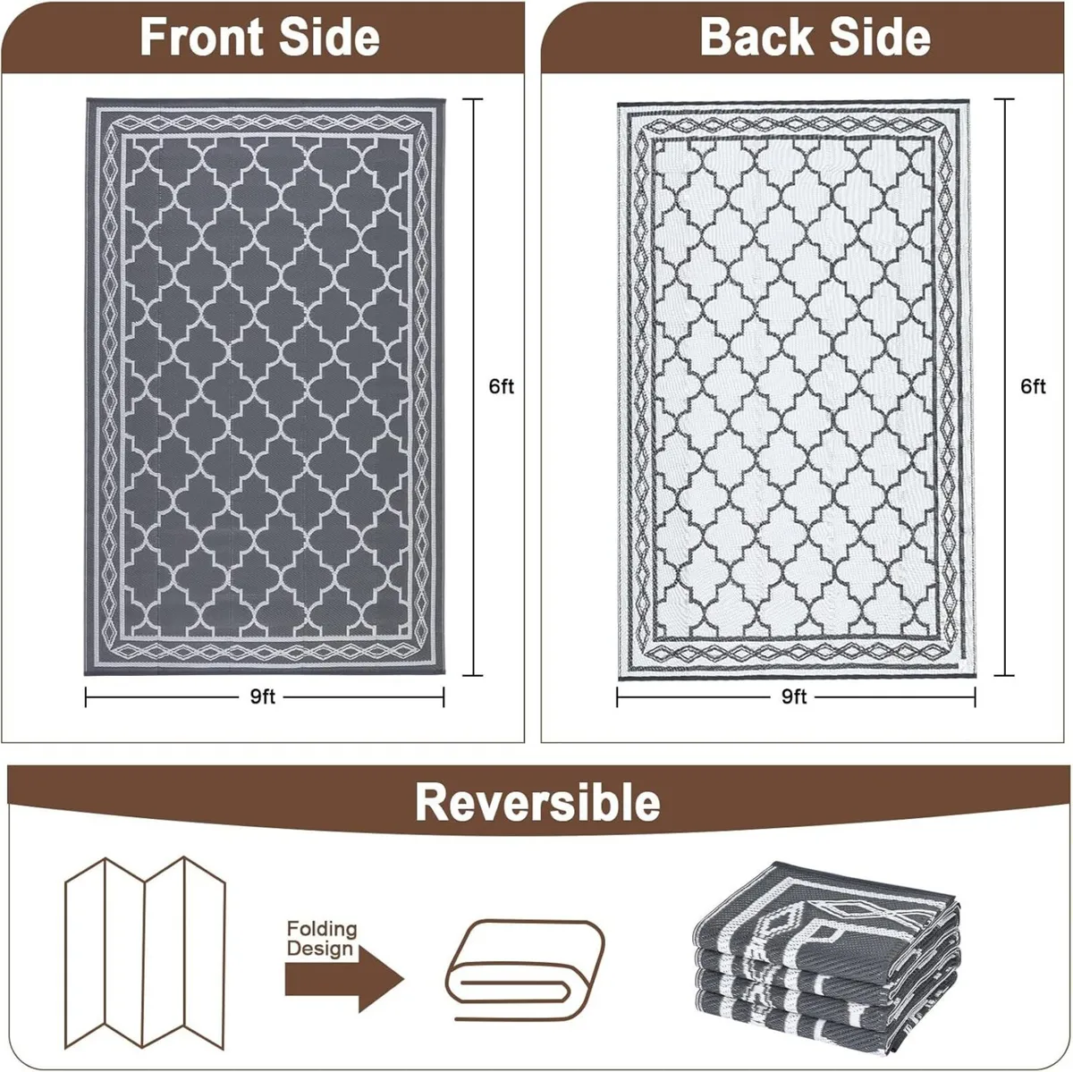 Outdoor Rug 240 x 300 cm Waterproof Plastic Straw - Image 2