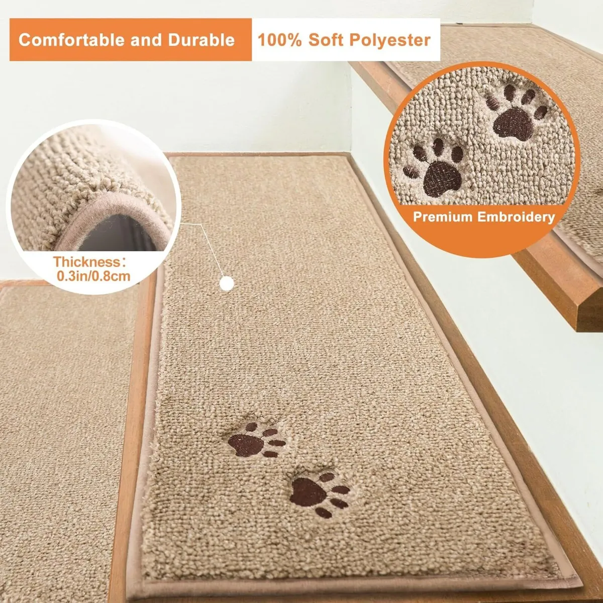 Stair Treads 15 pcs Non Slip 22x70 cm Stairs - Image 2