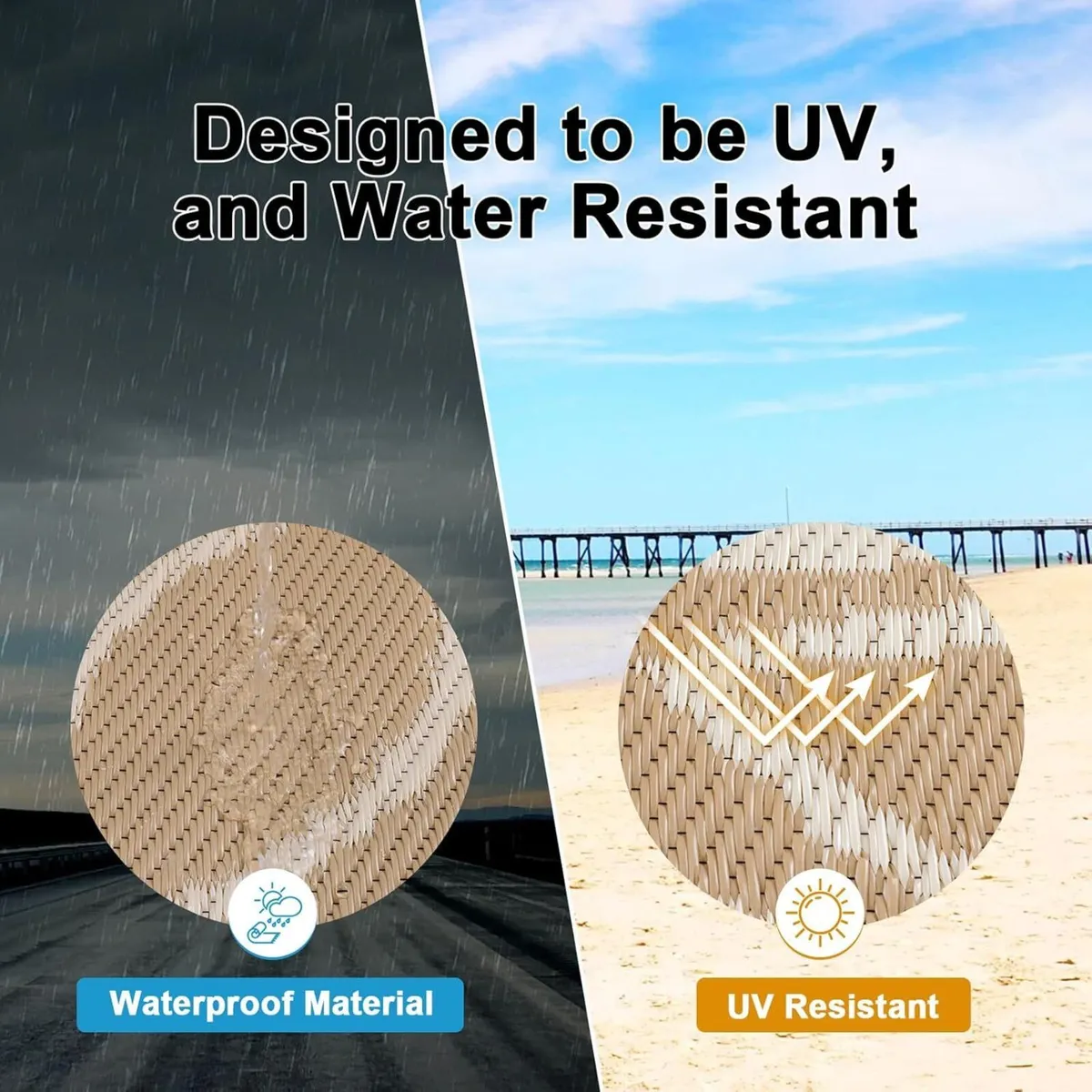 Outdoor Rug 270 x 360 cm Large Reversible Garden - Image 4