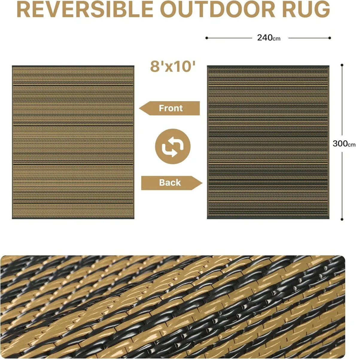 Outdoor Rug 240x300cm Extra Large Waterproof - Image 2