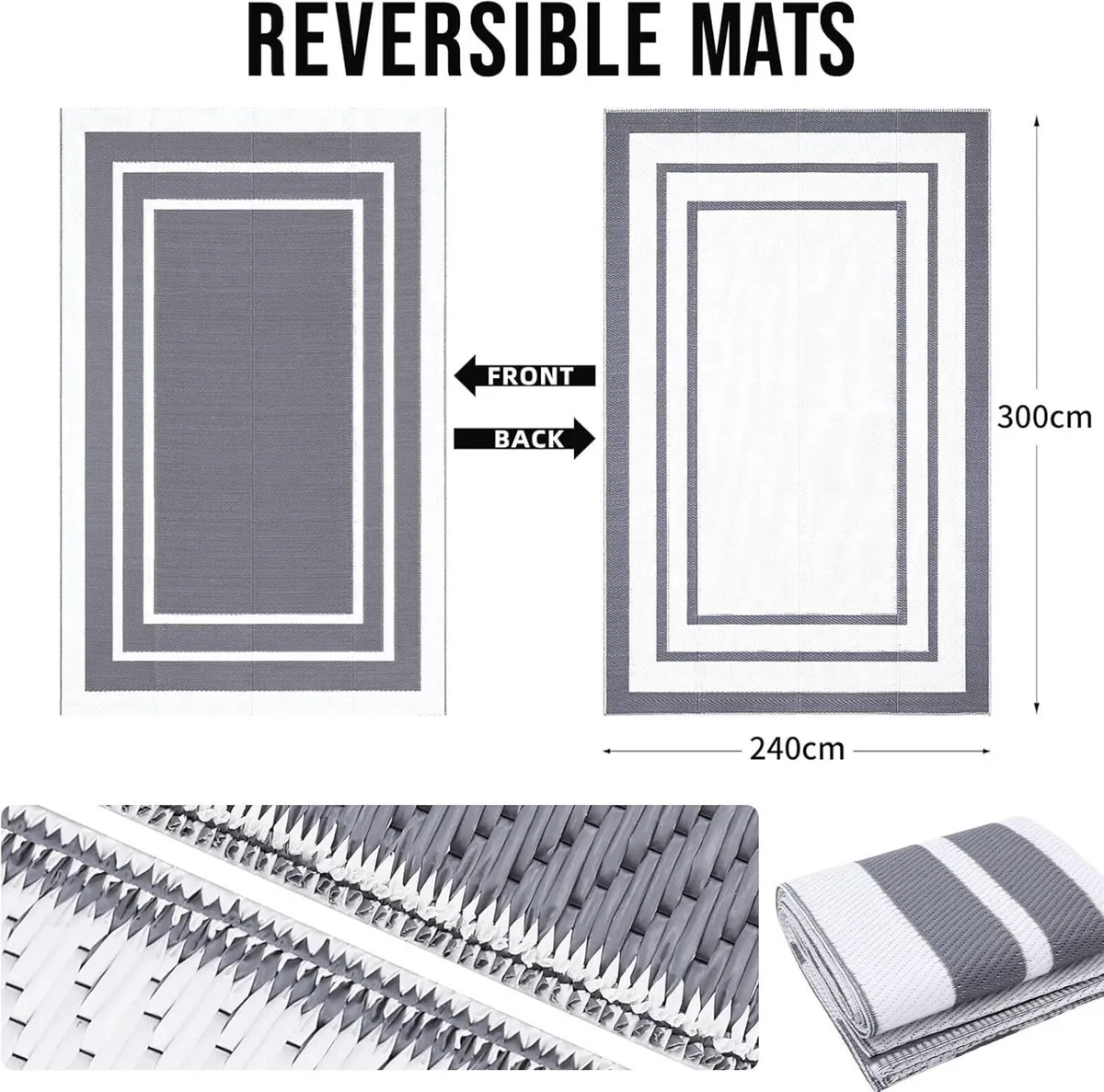 Waterproof Outdoor Rug Anti-slip Reversible UV - Image 2