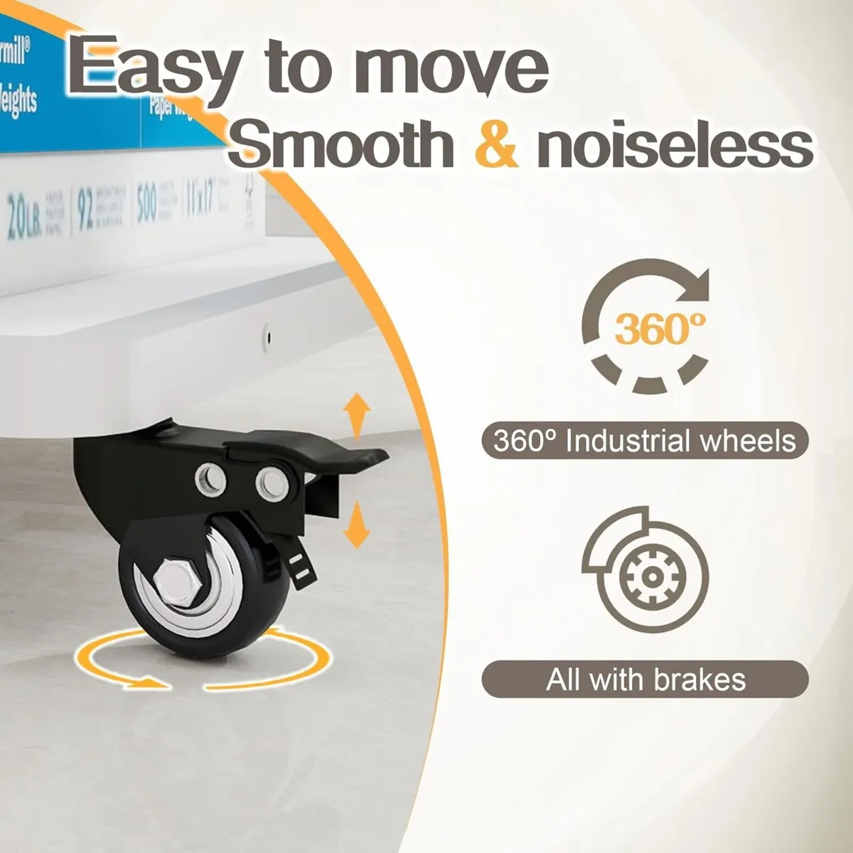 2-Tier Laser Printer Stand with Storage Shelf - Image 4