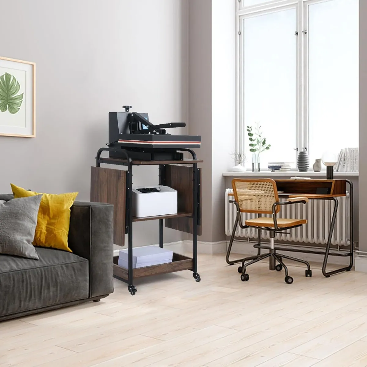 Heat Press Stand Table with 3-Tier Storage Heavy - Image 4