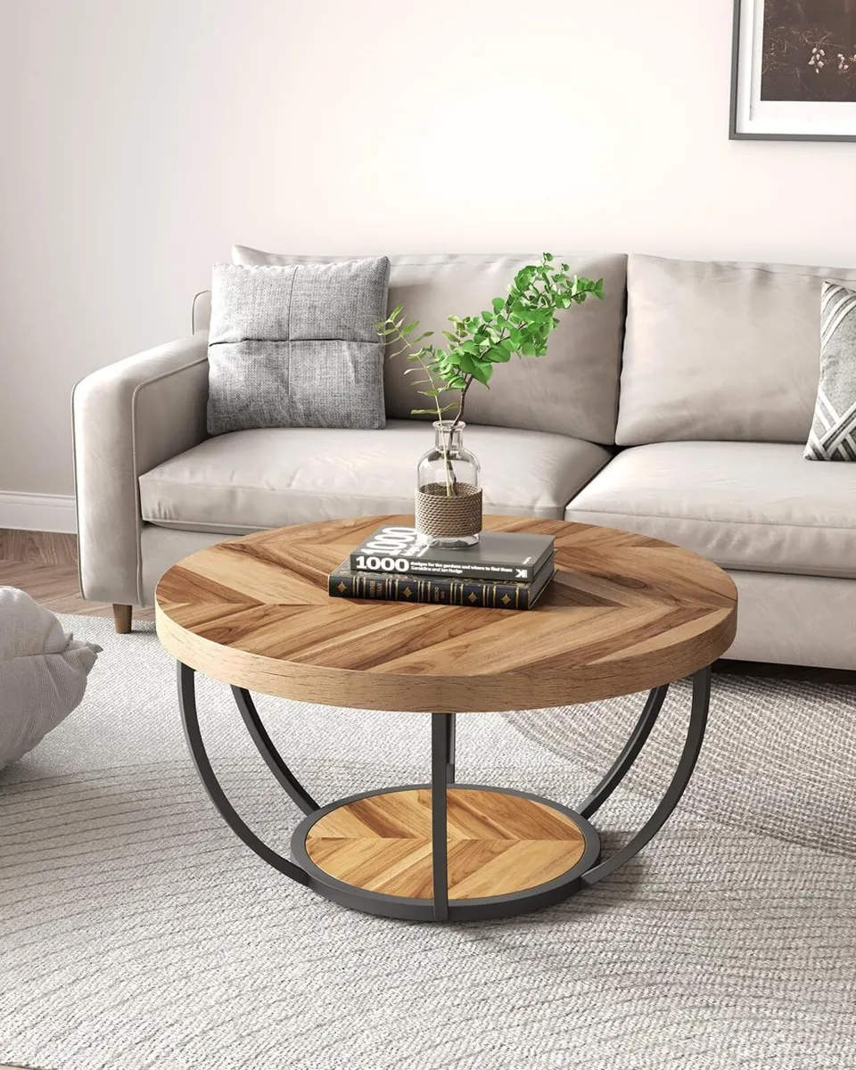 Round Coffee Table 32 Circle for Living Room - Image 2