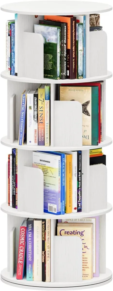 4 Tier Rotating Bookshelf 360 Display Spinning - Image 1