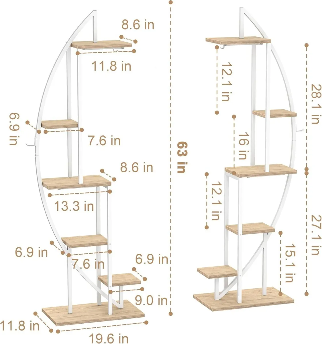 63 Metal Plant Stand Indoor With Grow Lights - 6 - Image 2