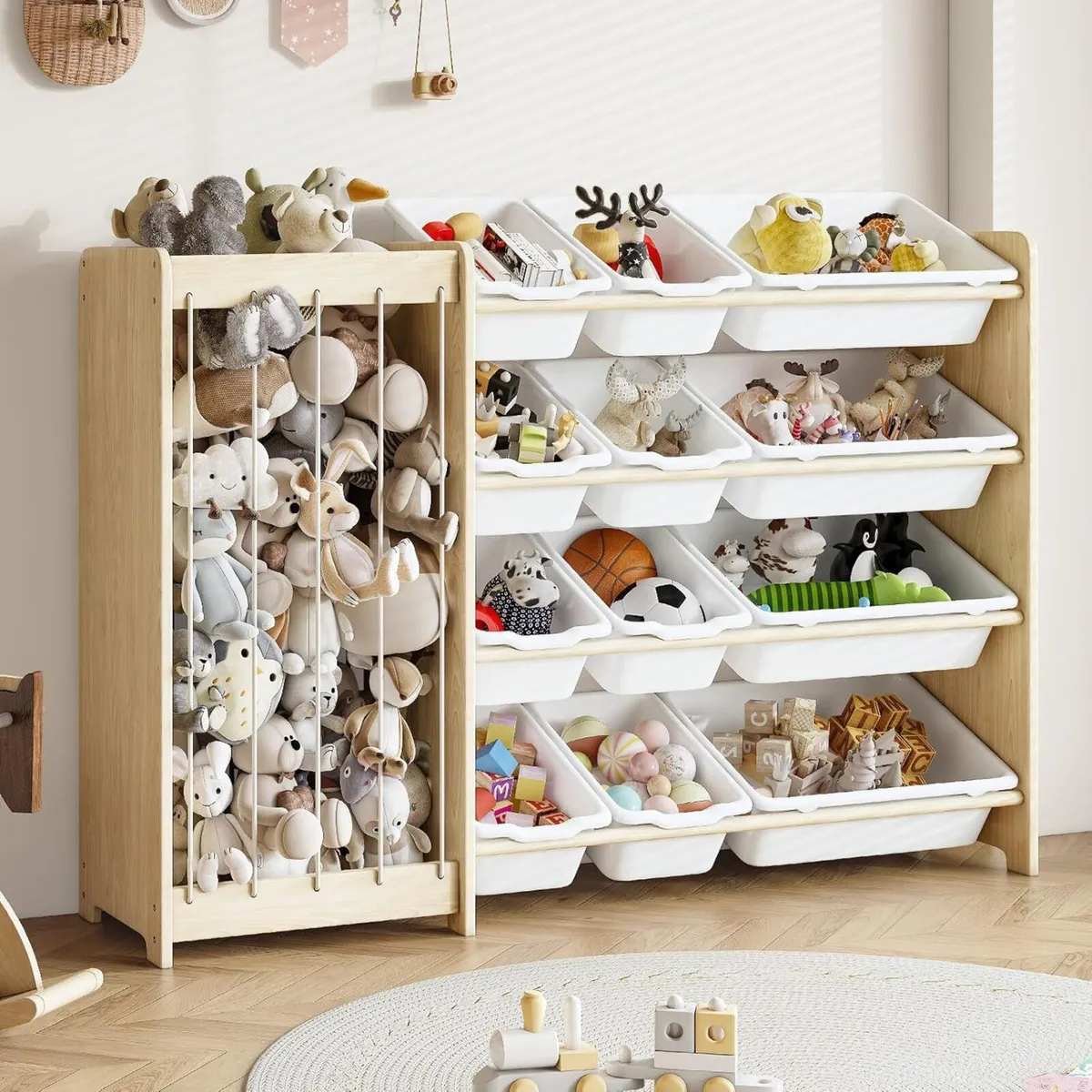 Kids Toy Storage Organizer 2-in-1 Stuffed Animal - Image 1