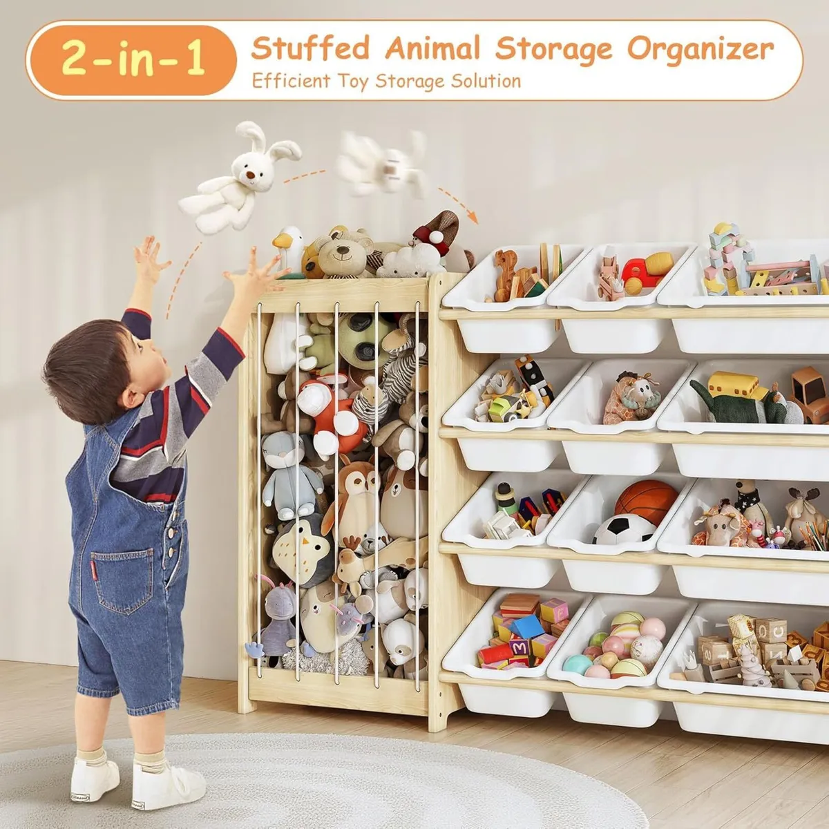 Kids Toy Storage Organizer 2-in-1 Stuffed Animal - Image 3