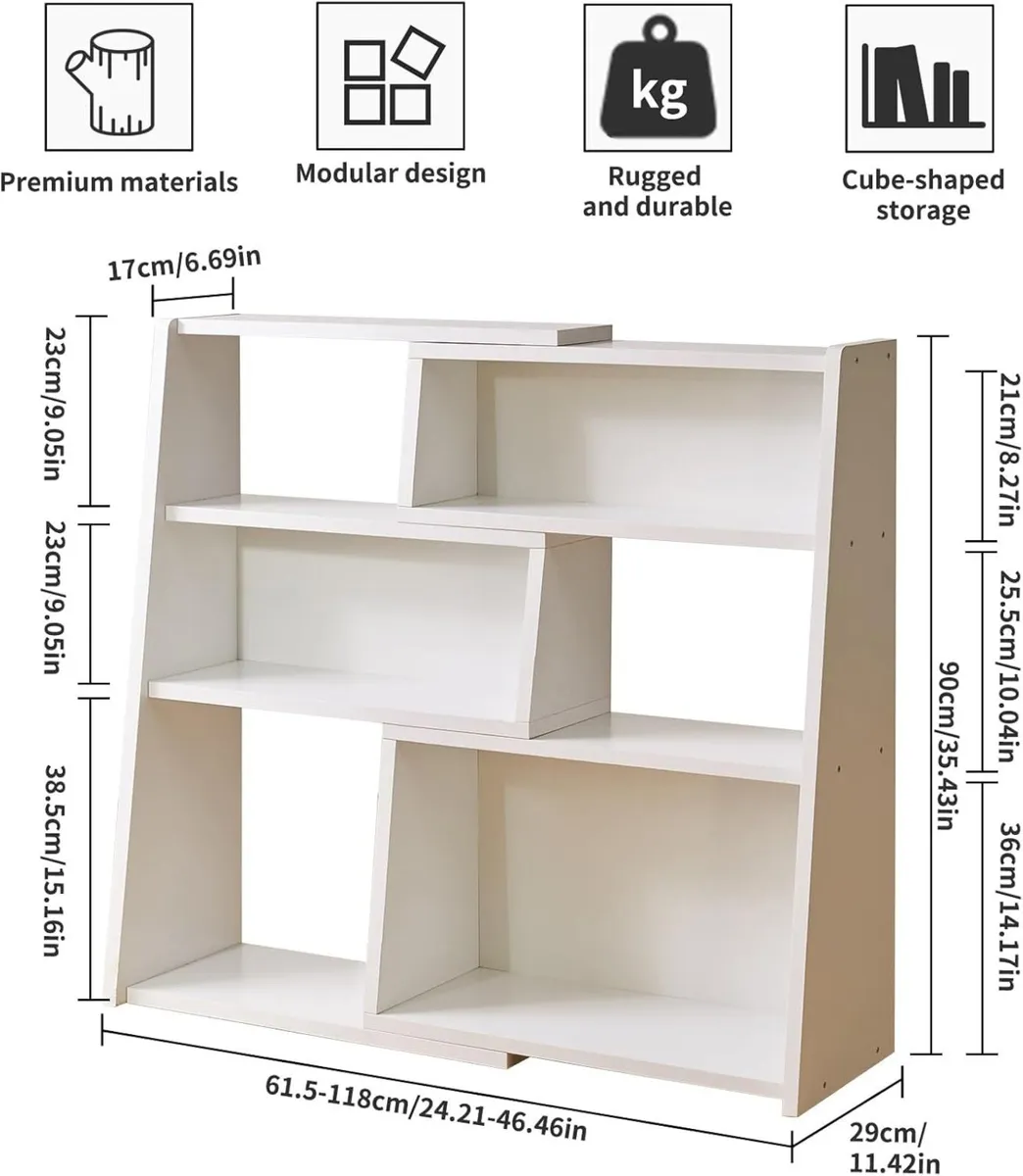 Wooden Extendable Shelf Bookcase Bookshelf - Image 3
