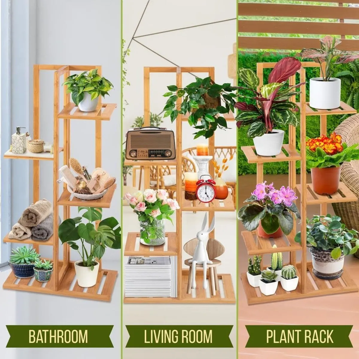 Bamboo Plant Stands Indoor 6 Tier Tall Corner - Image 3