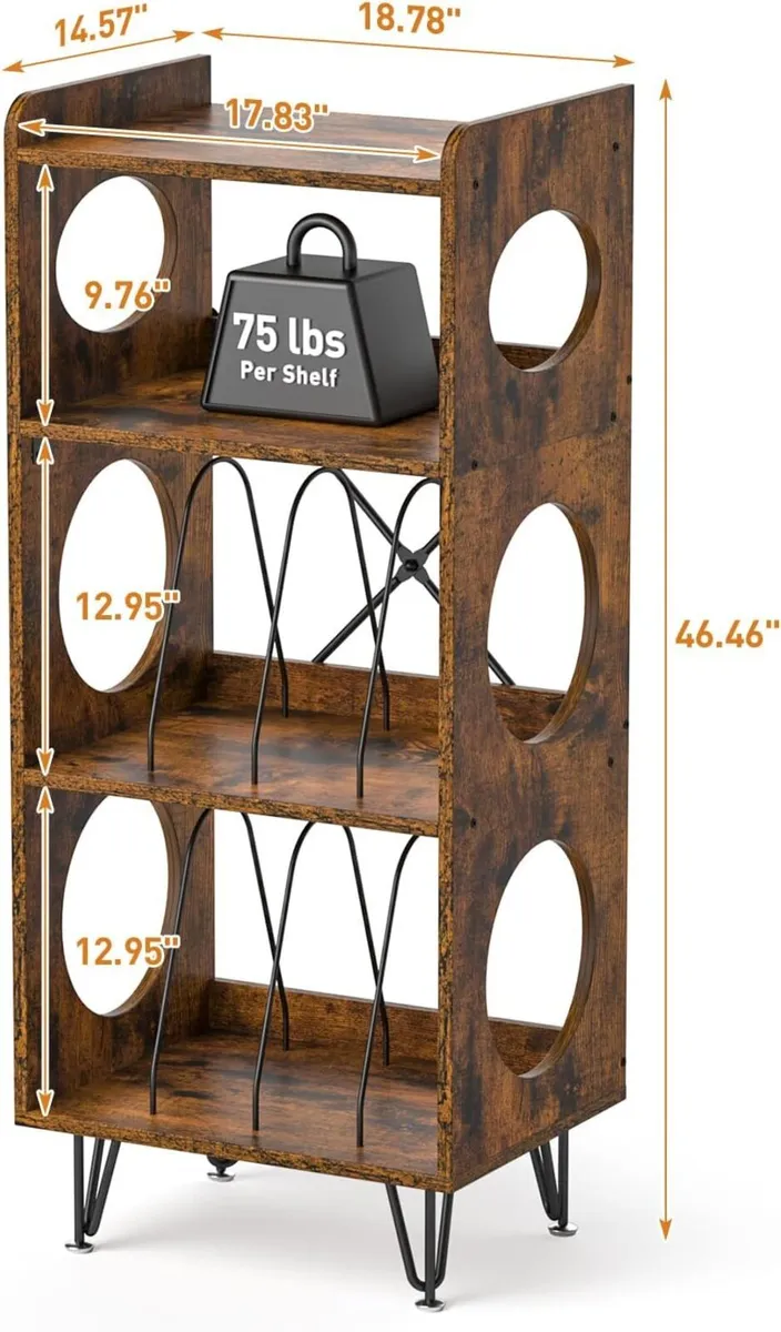 Record Player Stand 4-Tier Vinyl Storage Cabinet - Image 2