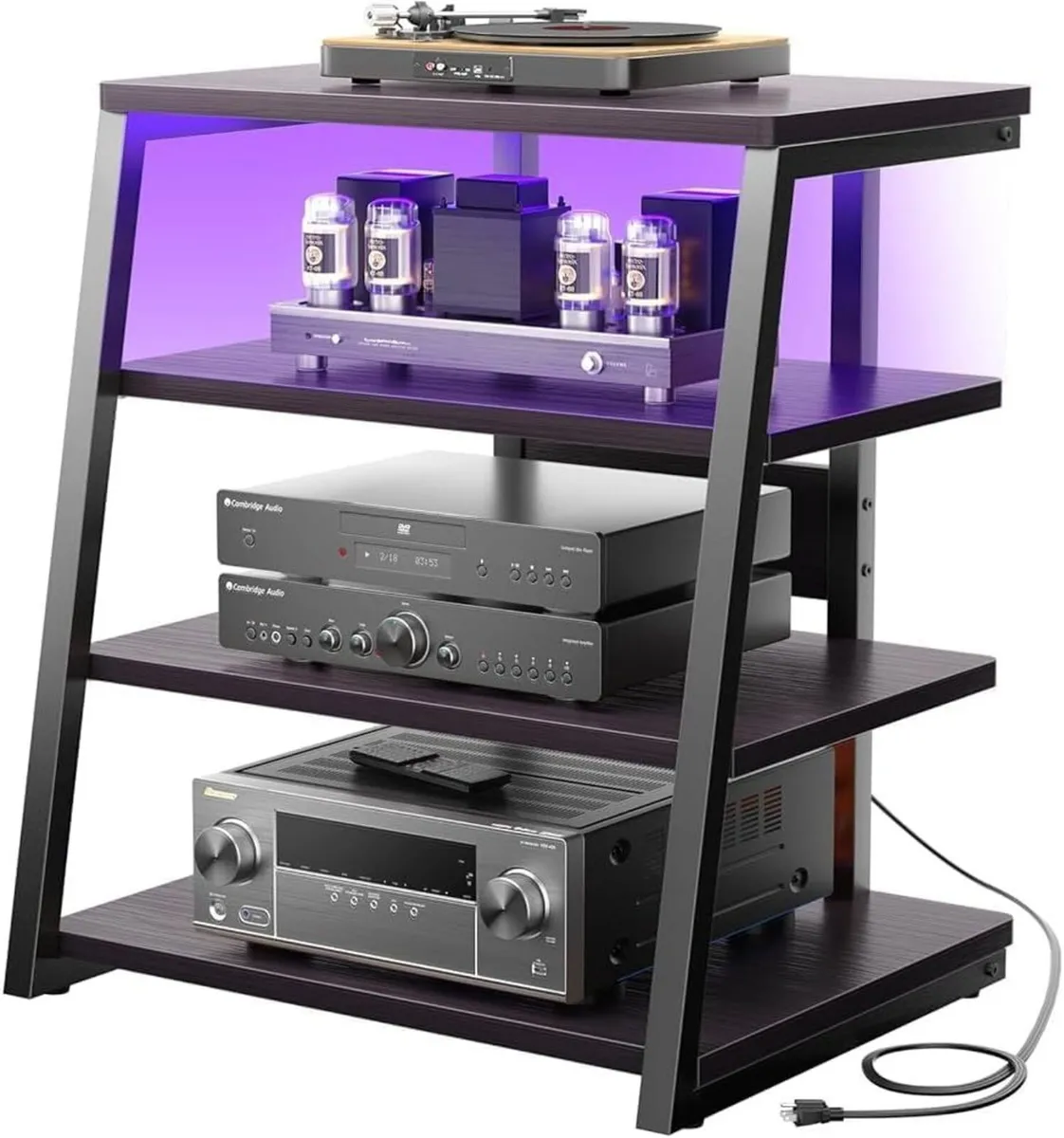 HiFi Stand AV Media with Outlets 4-Tier Console - Image 1