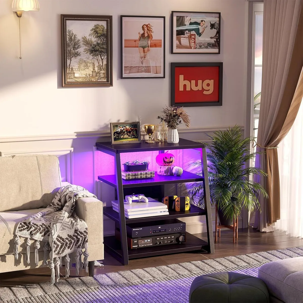 HiFi Stand AV Media with Outlets 4-Tier Console - Image 2