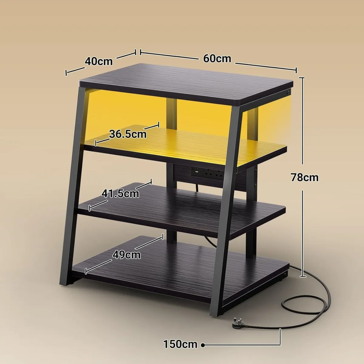 HiFi Stand AV Media with Outlets 4-Tier Console - Image 3