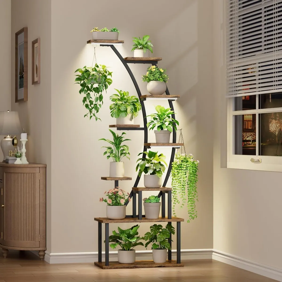 Plant Stand Indoor With Grow Lights - 9 Tiered - Image 1
