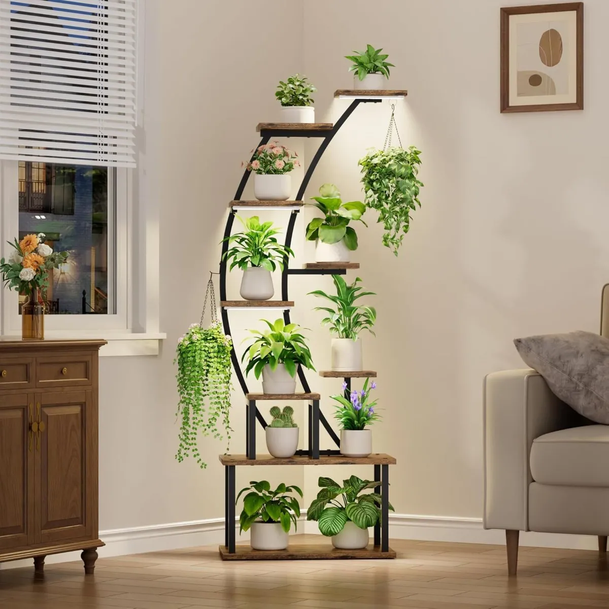 Plant Stand Indoor With Grow Lights - 9 Tiered - Image 3