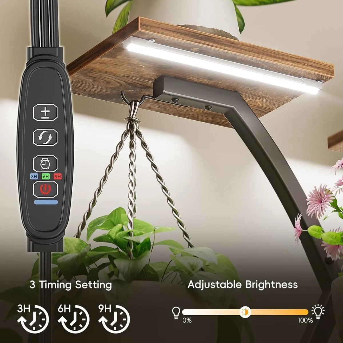 Plant Stand Indoor with Grow Lights 163cm Tall - Image 4