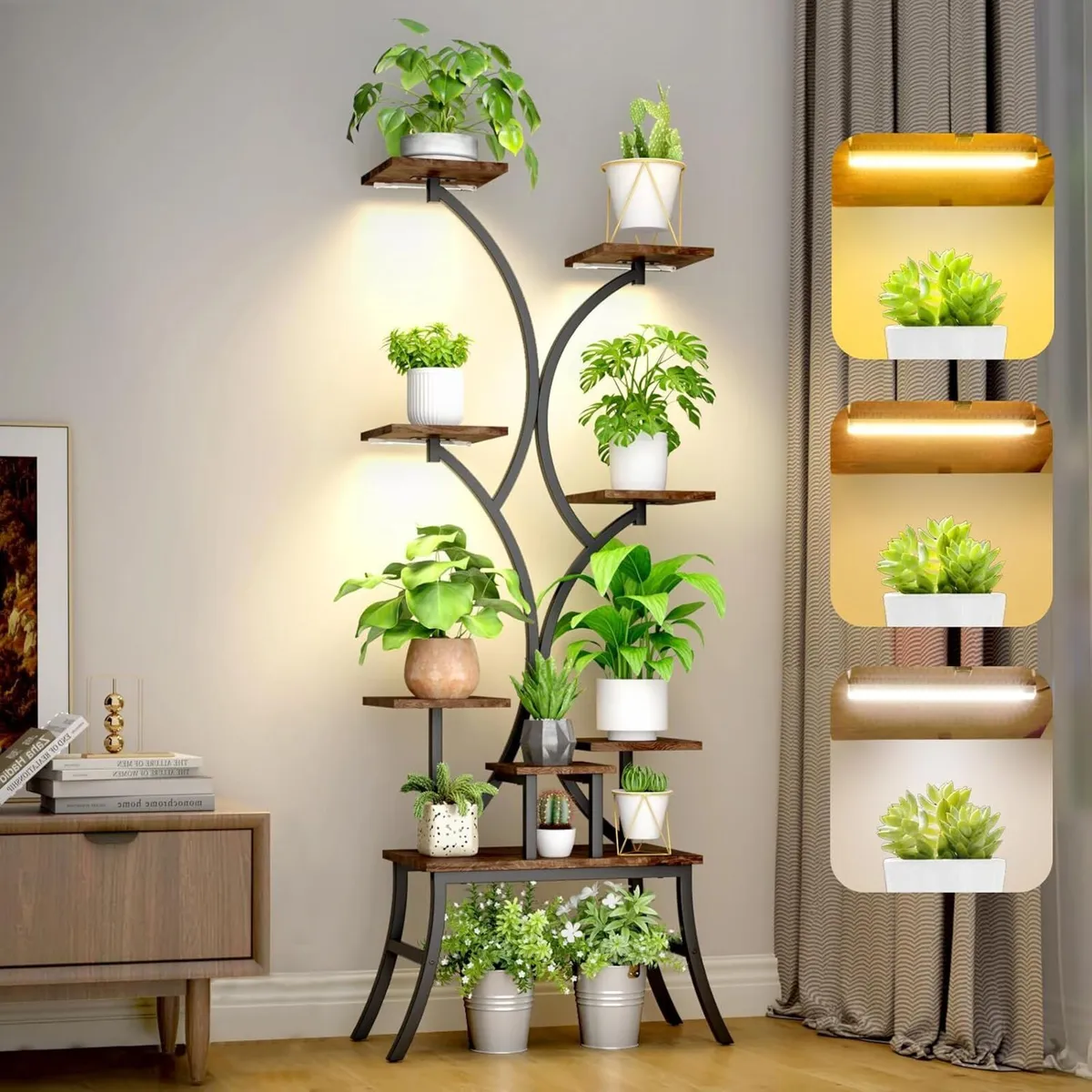 Plant Stand With Grow Lights 8Tiered 63“ Indoor - Image 1
