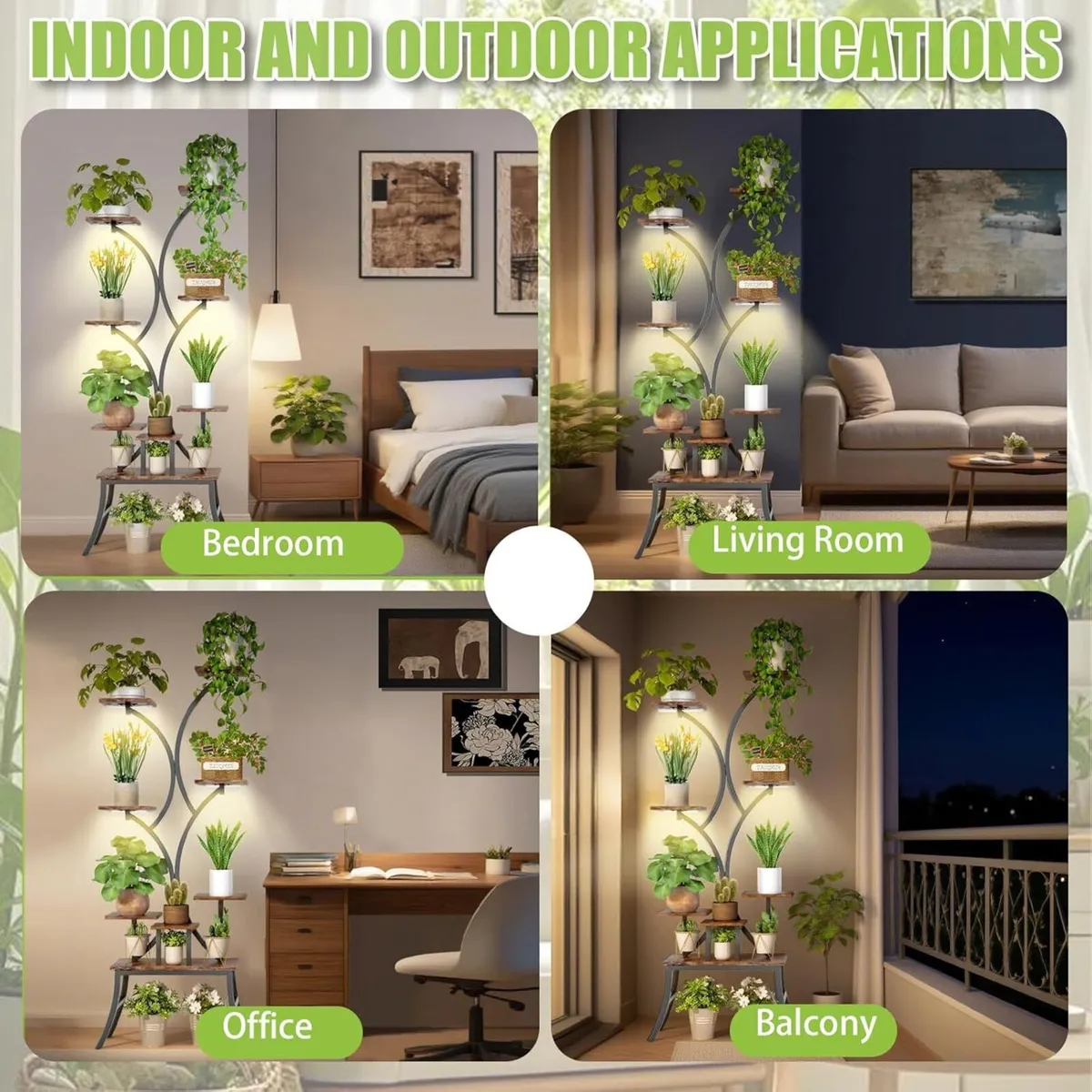 Plant Stand With Grow Lights 8Tiered 63“ Indoor - Image 4