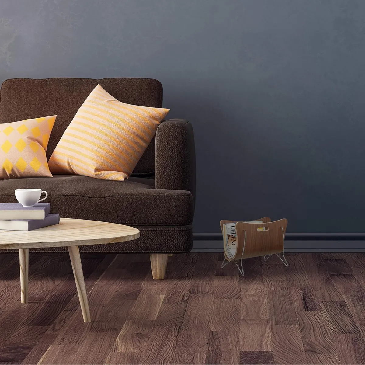 Wooden Newspaper Stand Bentwood Magazine Rack - Image 2