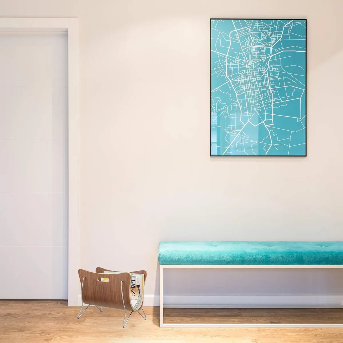 Wooden Newspaper Stand Bentwood Magazine Rack - Image 4