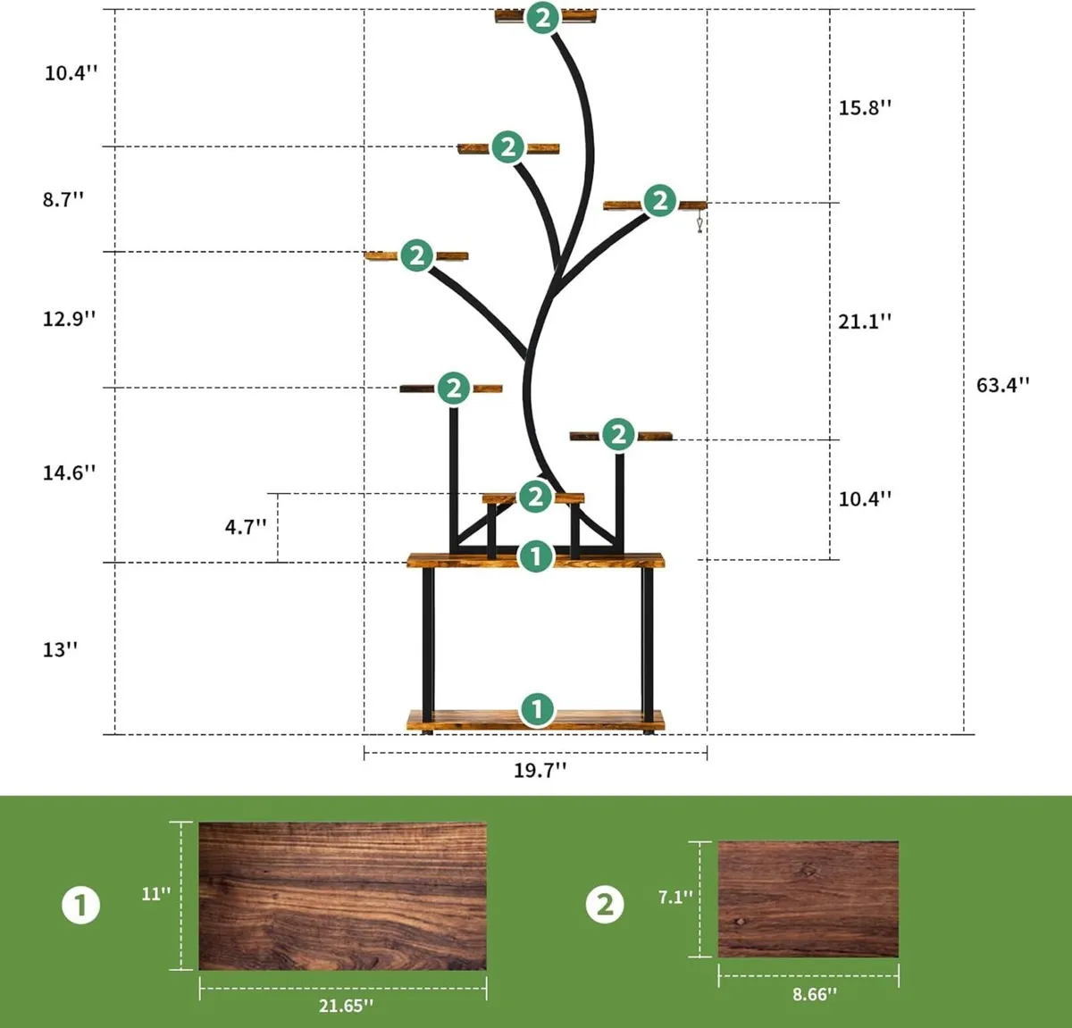 Plant Stand Indoor with Grow Lights 9-Tier Tall - Image 2