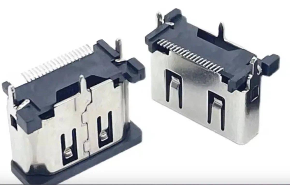 Female HDMI Connector 19PIN SMD 180 Degree PCB Rec - Image 1