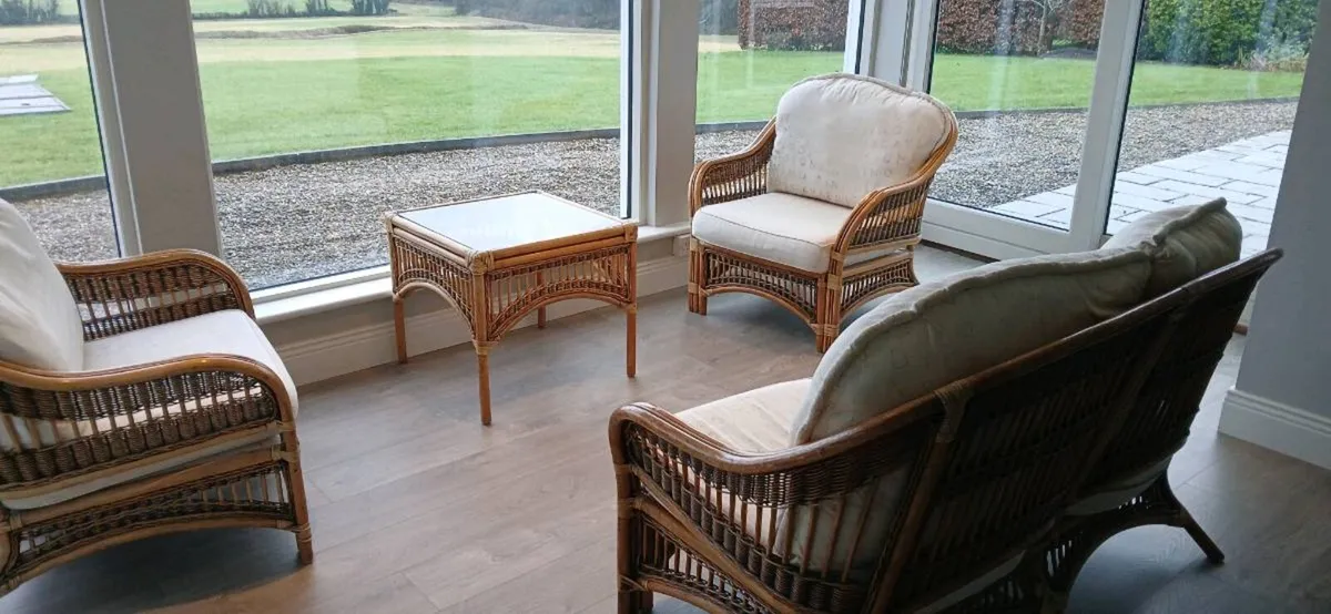 Cane furniture Wicker Sofa and Table - Image 4