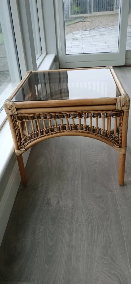 Cane furniture Wicker Sofa and Table - Image 3