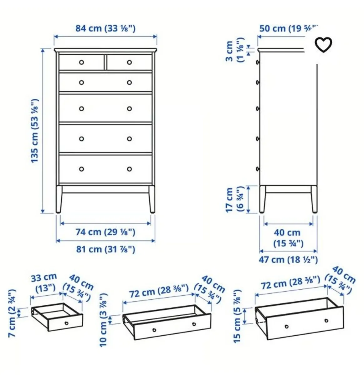 Quality Roomy 6-drawer Tall Dresser - Image 2