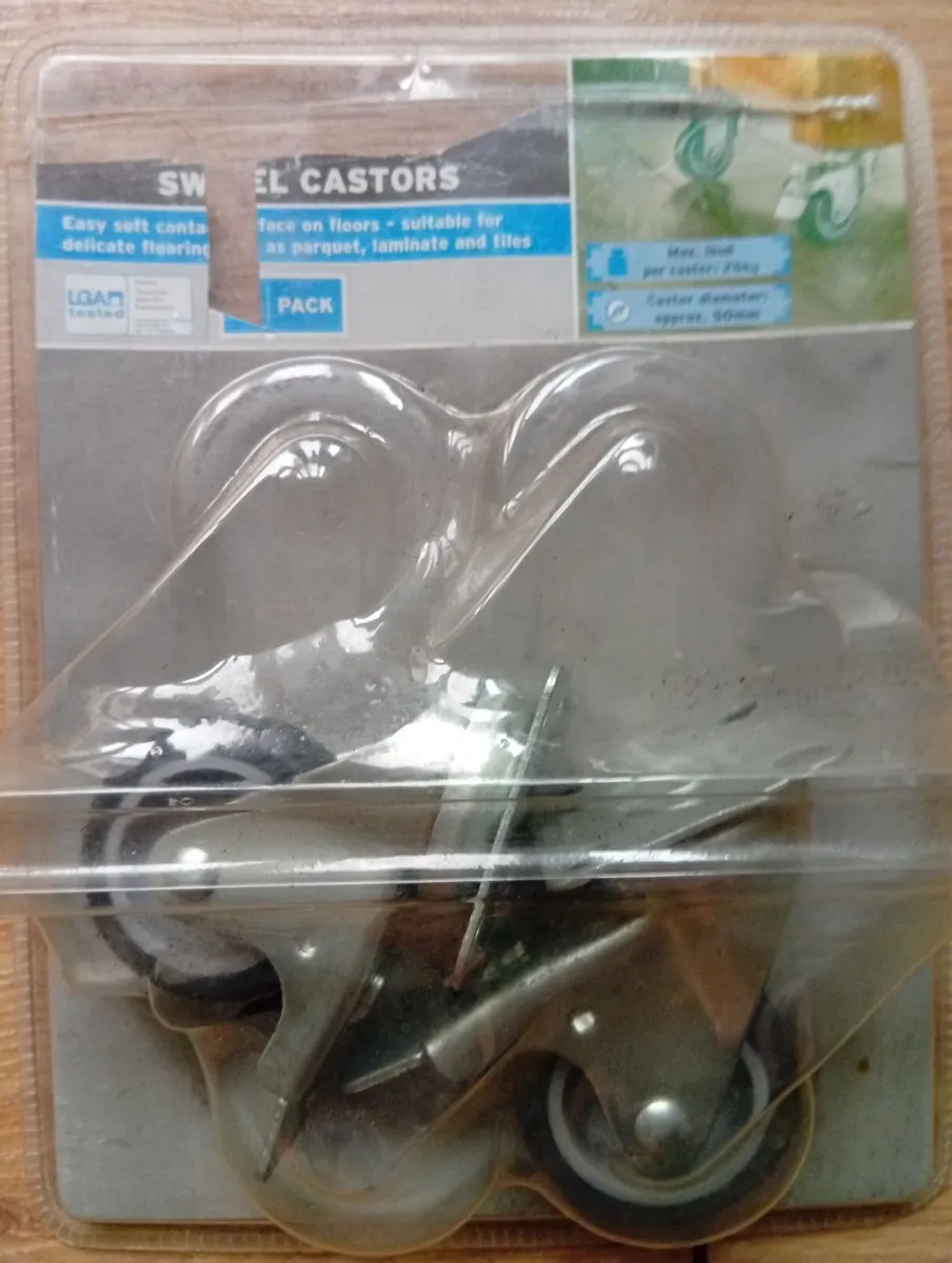 Brand New Heavy Duty Pair of Castors Wheels 50mm - Image 3