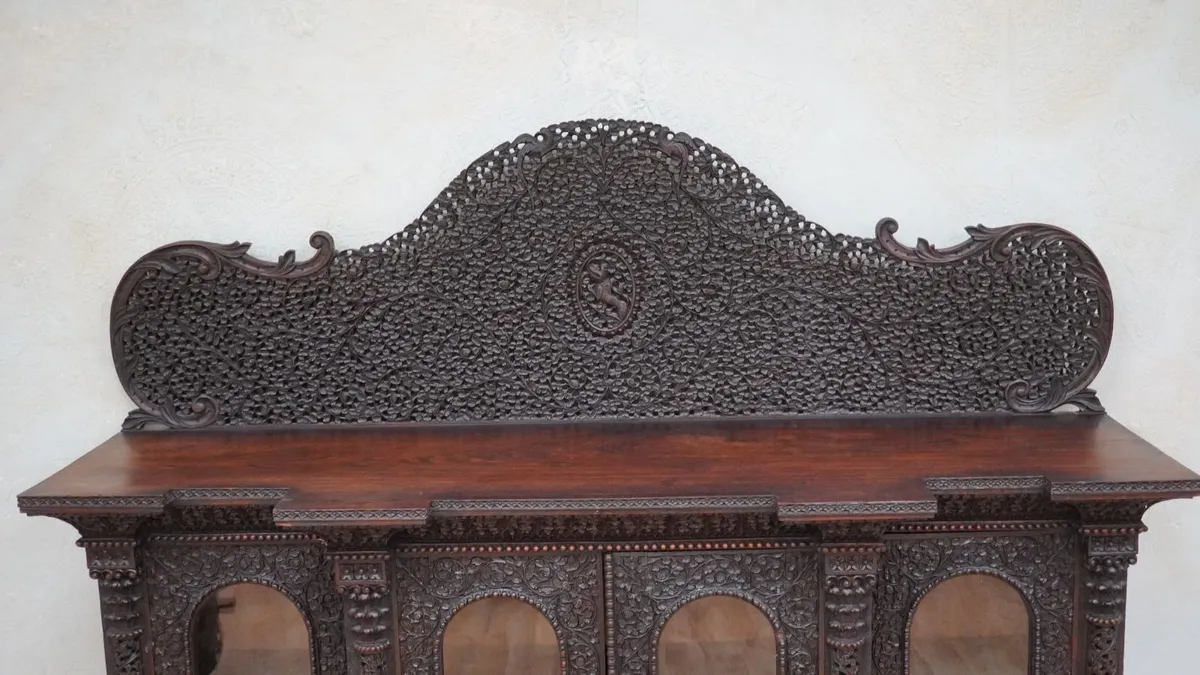 Anglo-Indian Bombay Blackwood Display Cabinet - Image 2