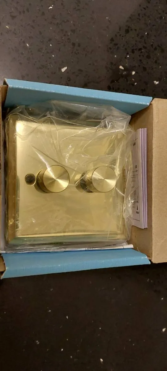 HERTIAGE BRASS 2 GANG DIMMER NEW - Image 1