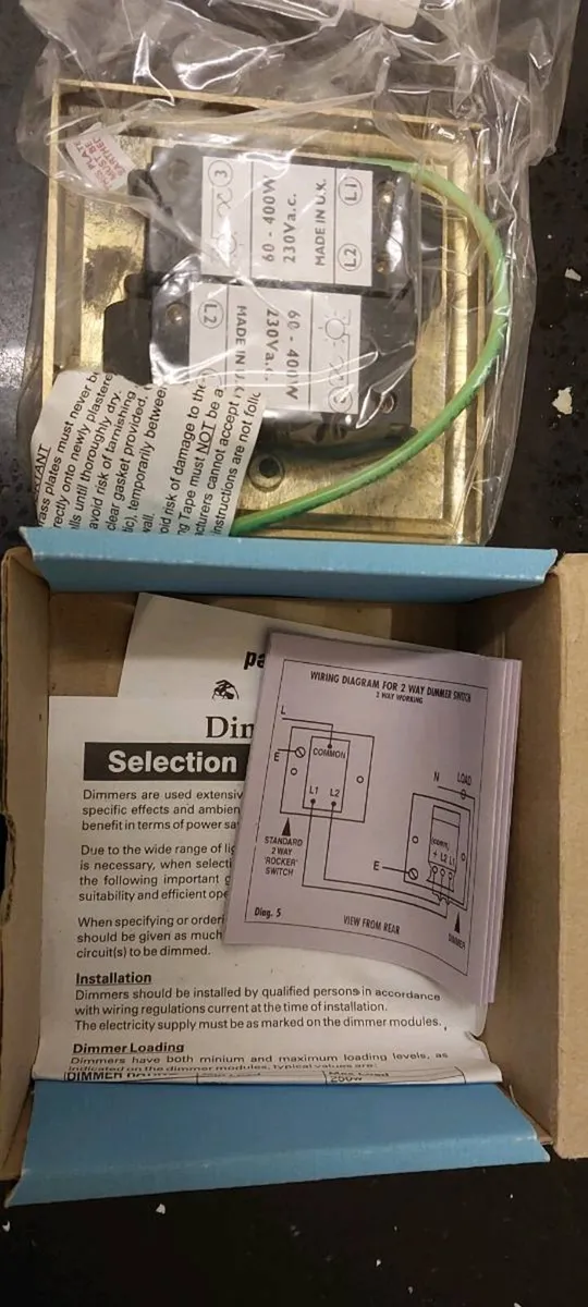 HERTIAGE BRASS 2 GANG DIMMER NEW - Image 3