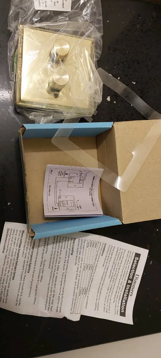 HERTIAGE BRASS 2 GANG DIMMER NEW - Image 4