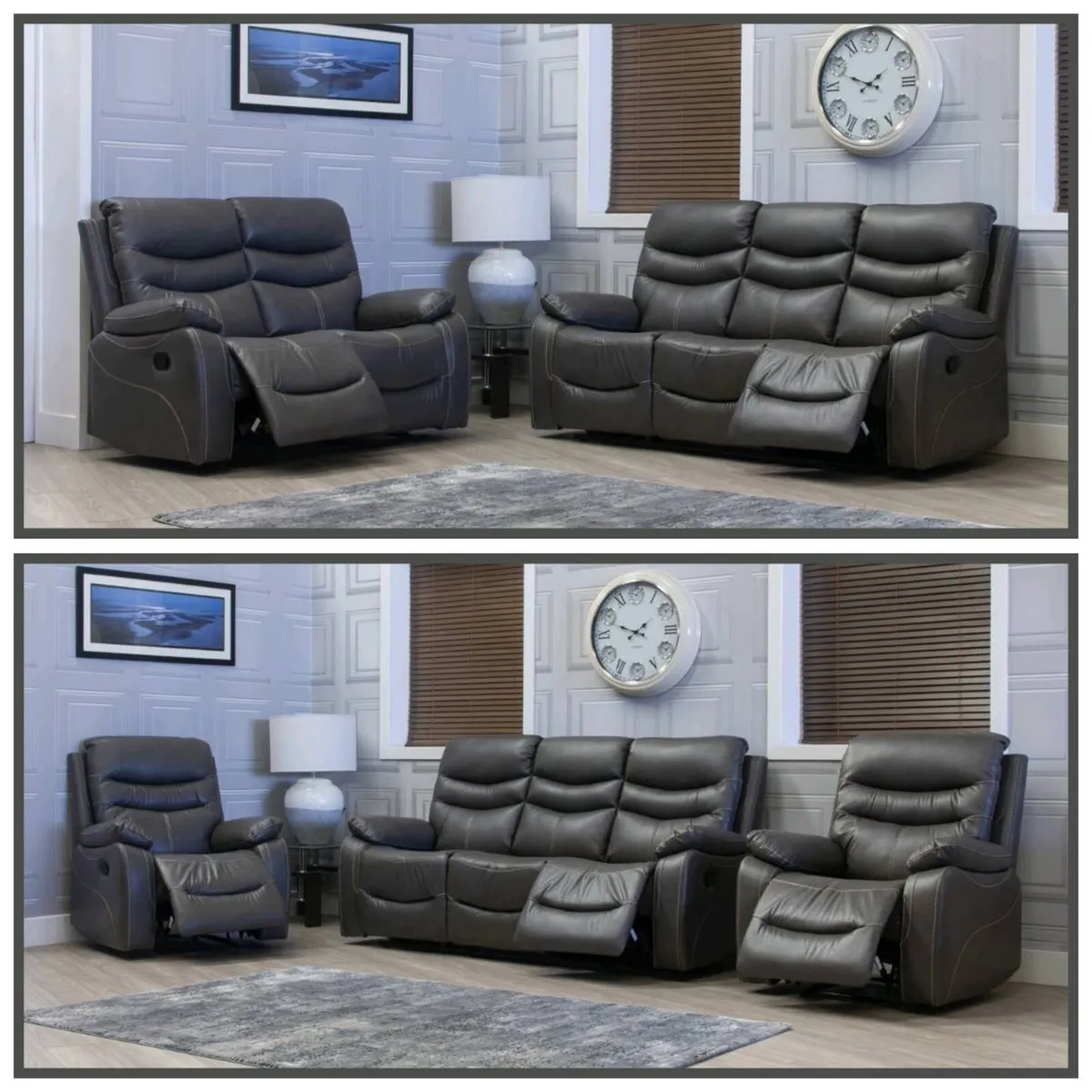 New 3+2 & 3+1+1 High Back Reclining Sofa Sets - Image 3