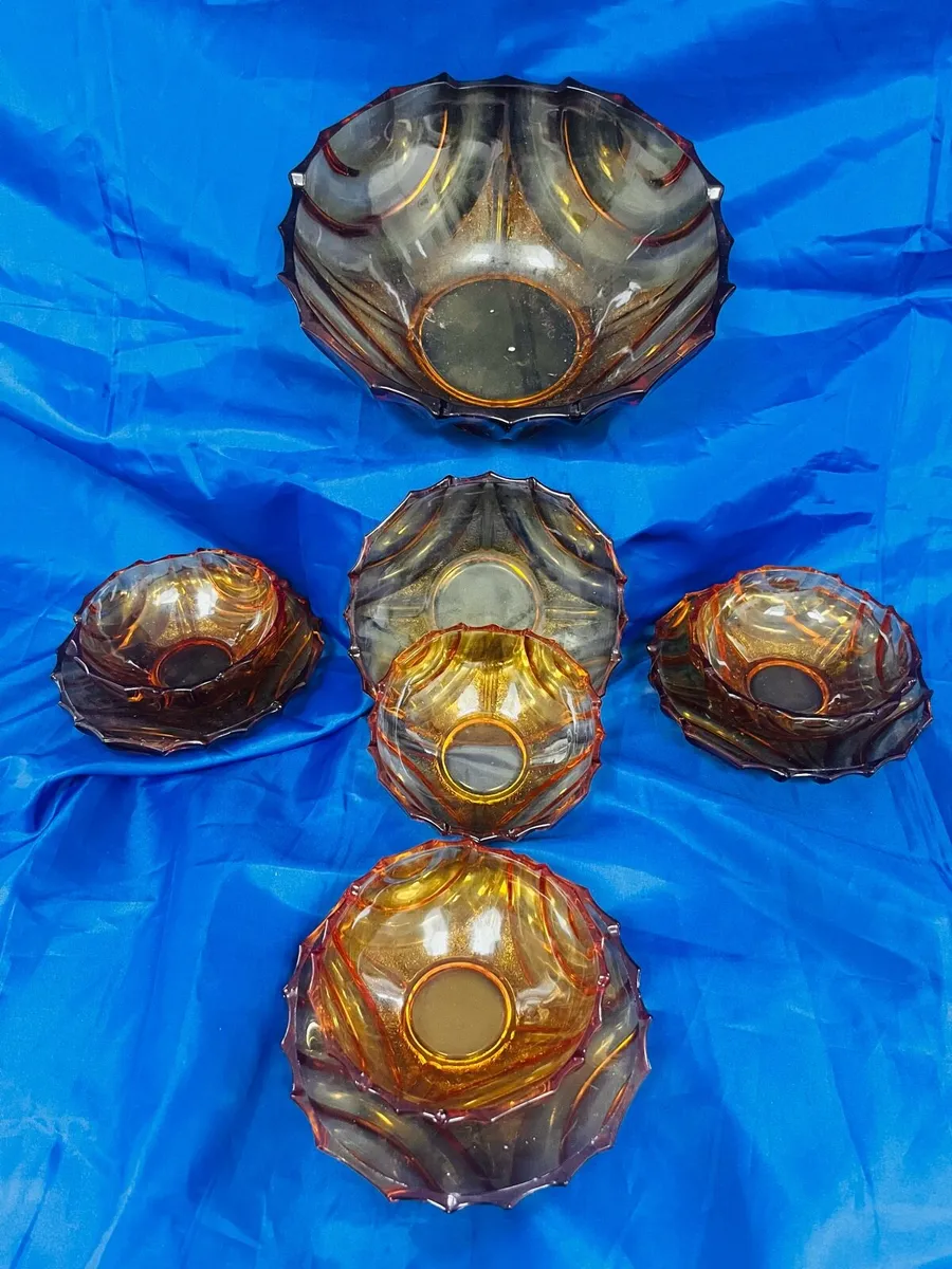 Art deco glass dessert set - Image 1