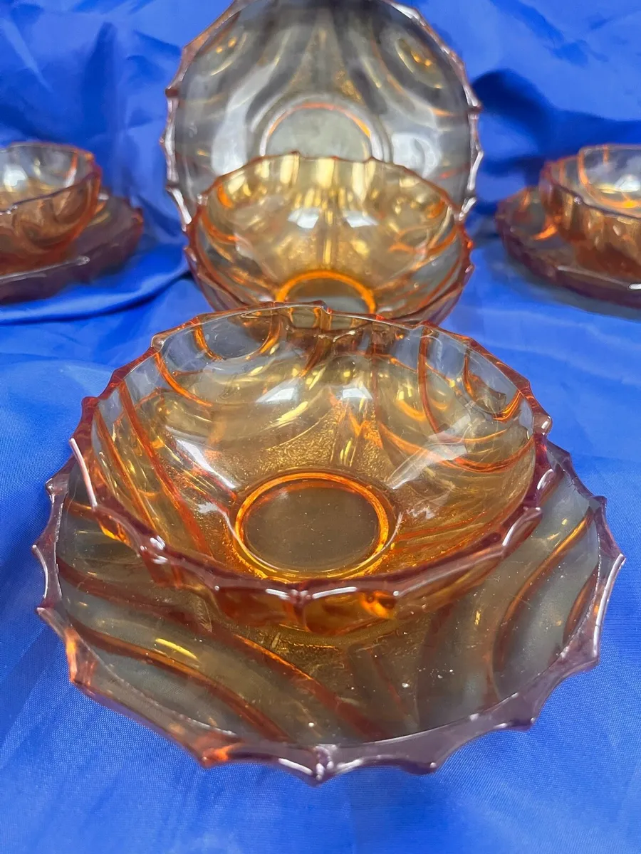 Art deco glass dessert set - Image 3