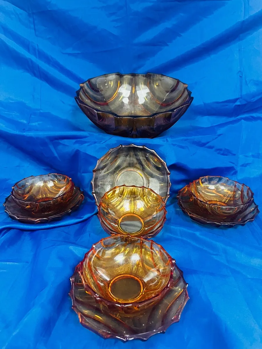 Art deco glass dessert set - Image 2
