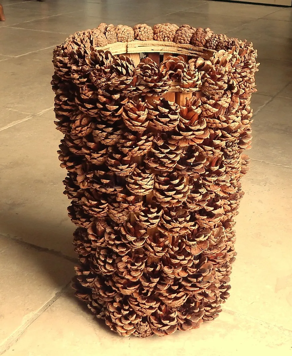 Handmade Rustic Pine Cone Planter/Container - Image 2