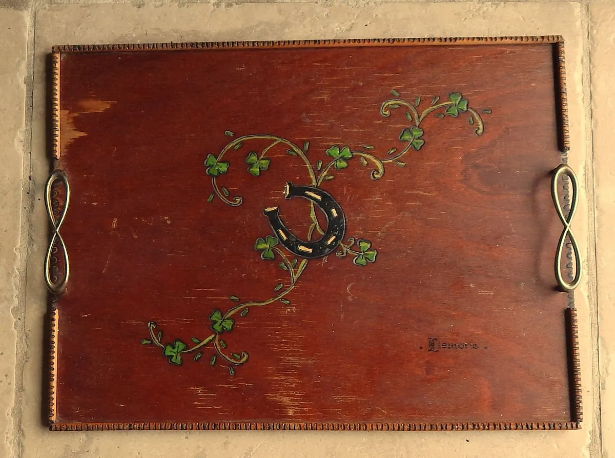 Hand Carved Vintage Serving Tray by Celticraft - Image 1
