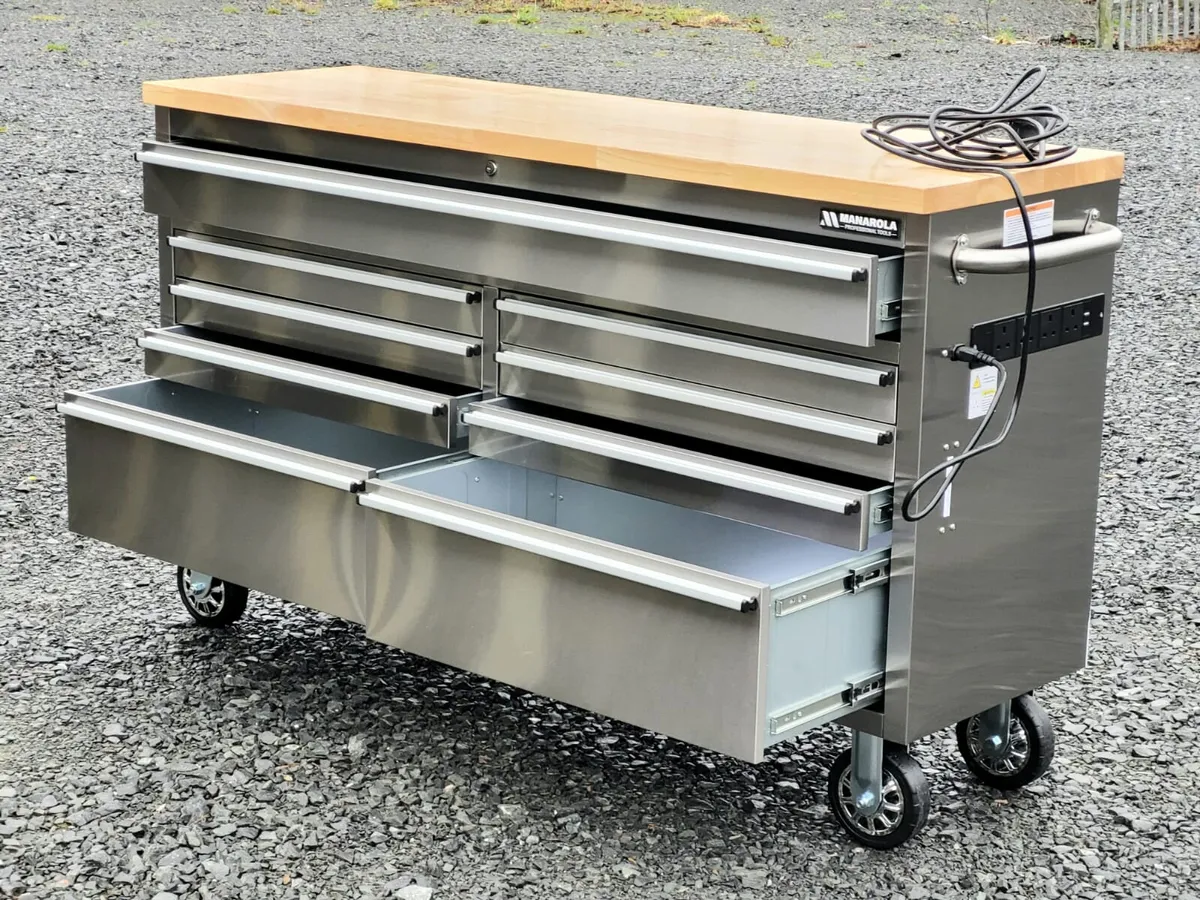 Manarola 61 Inch 9 Drawers Power Coated Toolchest - Image 1