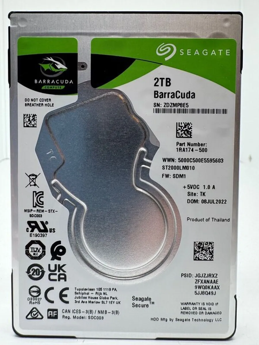 Seagate Barracuda ST2000LM010 2TB 2.5in HDD, Brand New, Factory Sealed, 5400RPM - Image 3