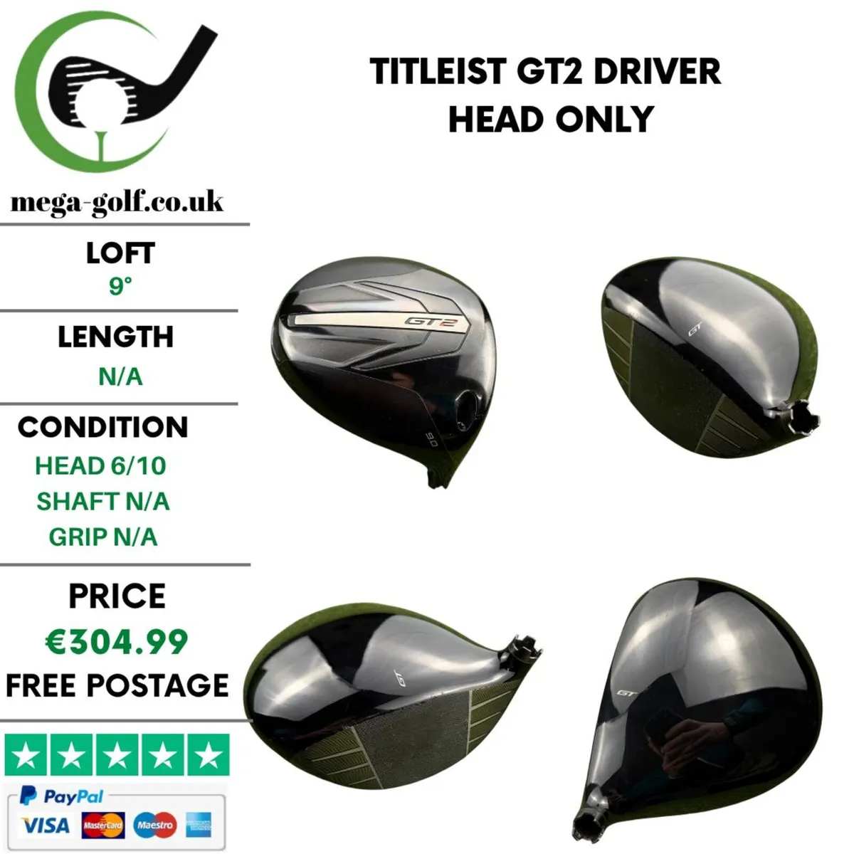 Titleist GT2 Driver / 9° / Head Only - Image 1