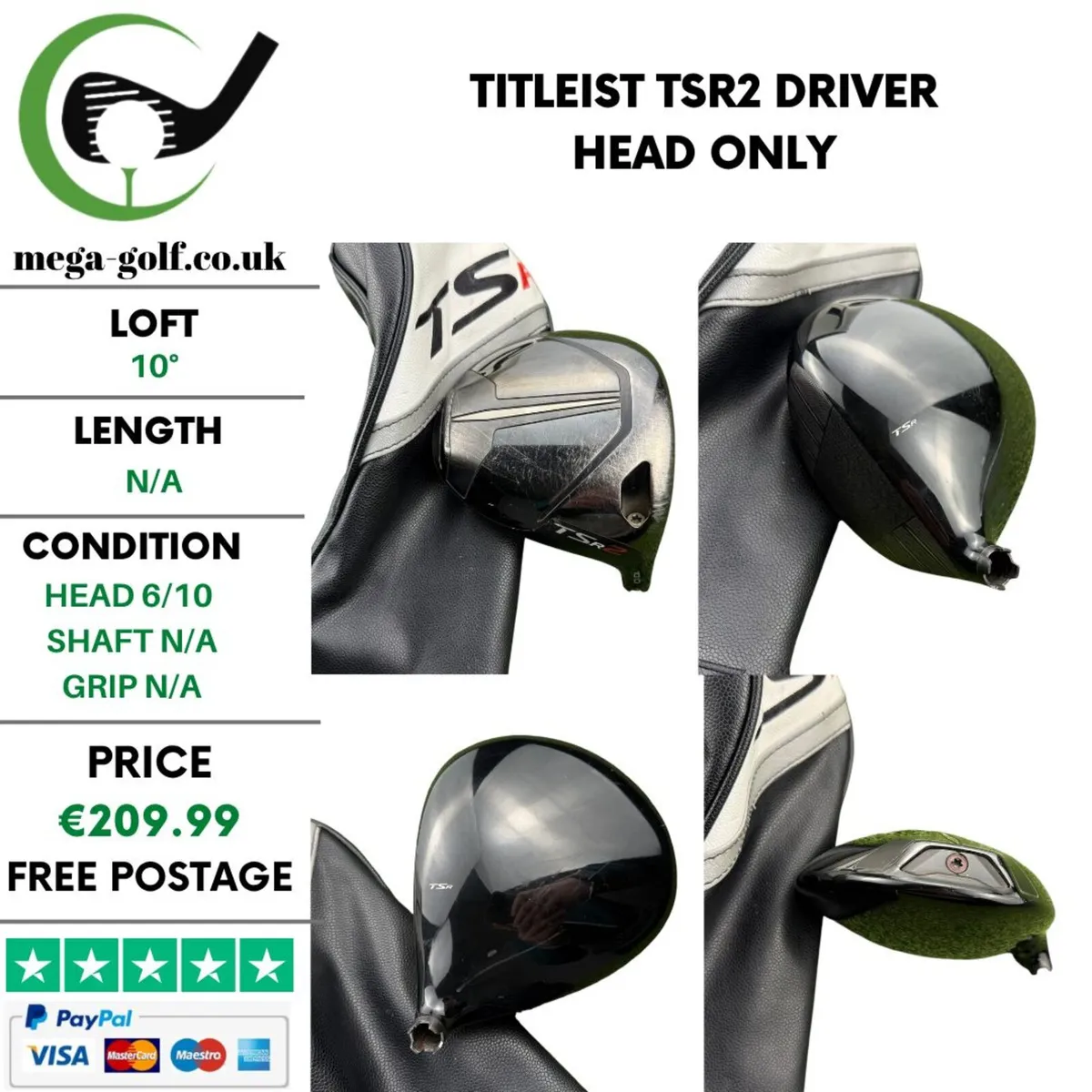 Titleist TSR2 Driver / 10° / Head Only - Image 1