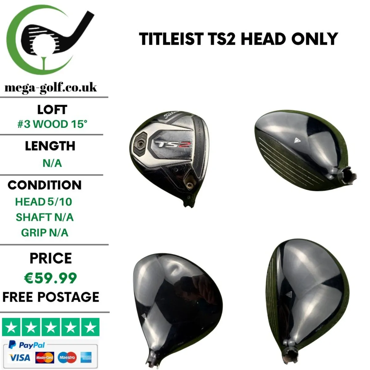 Titleist TS2 #3 Wood 15° / Head Only - Image 1